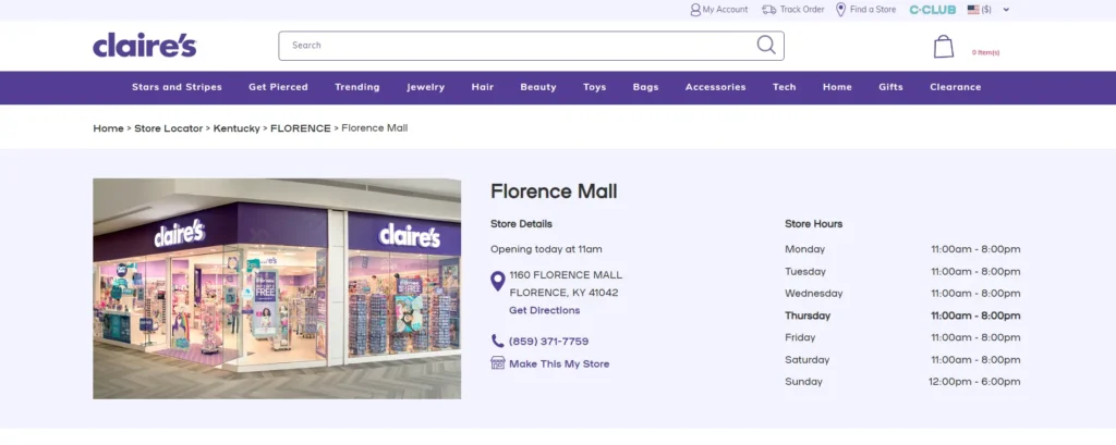 Claire's Florence