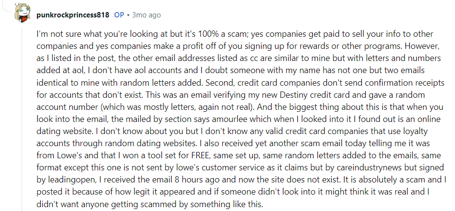 Is Destiny Credit Card Legit