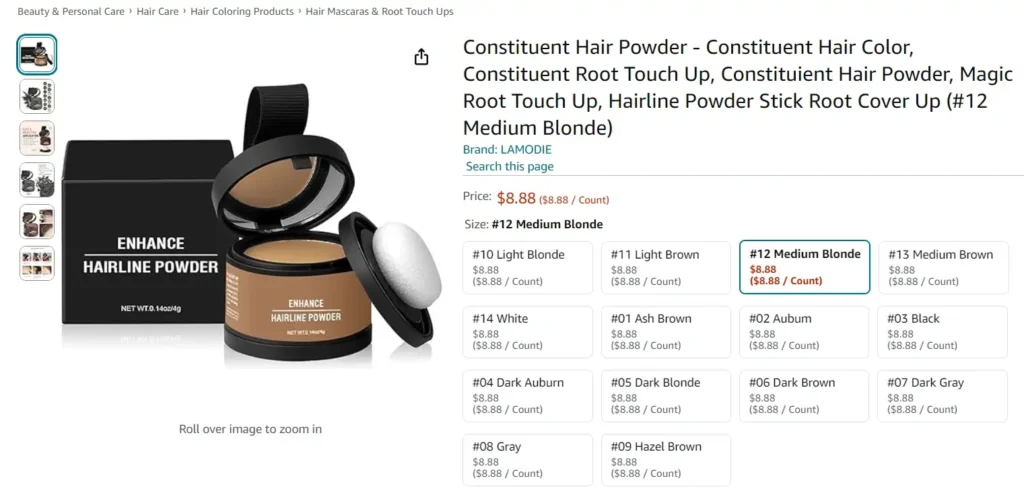 Constituent Hair Powder Pricing