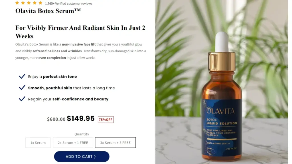 Olavita Botox Serum Pricing