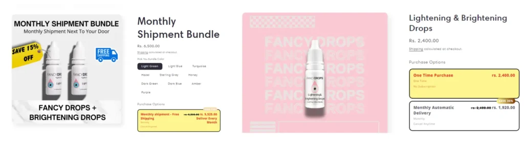 Pricing of Fancy Drops Beauty