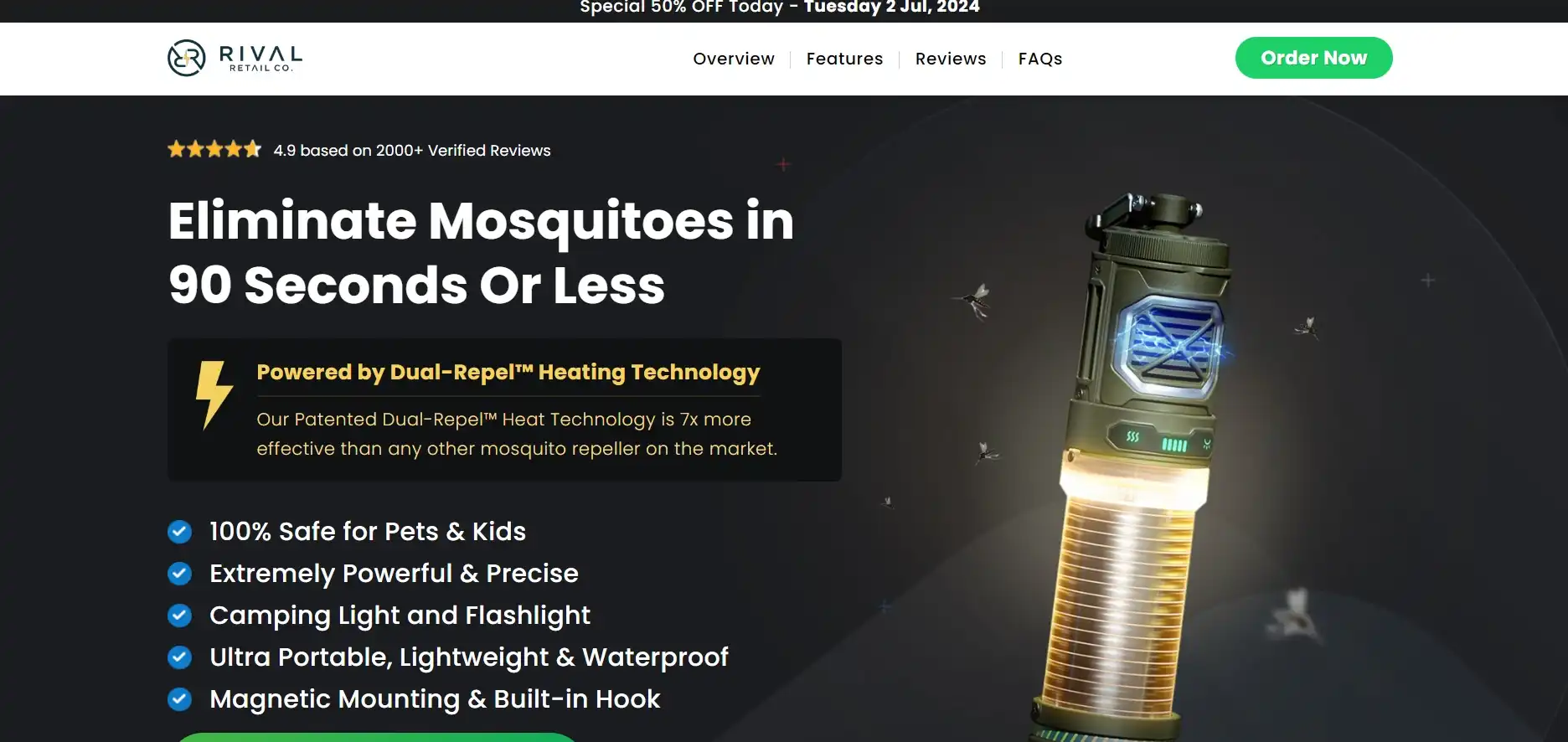 RivalTAC Mosquito Repeller Review: Pricing And Complaints