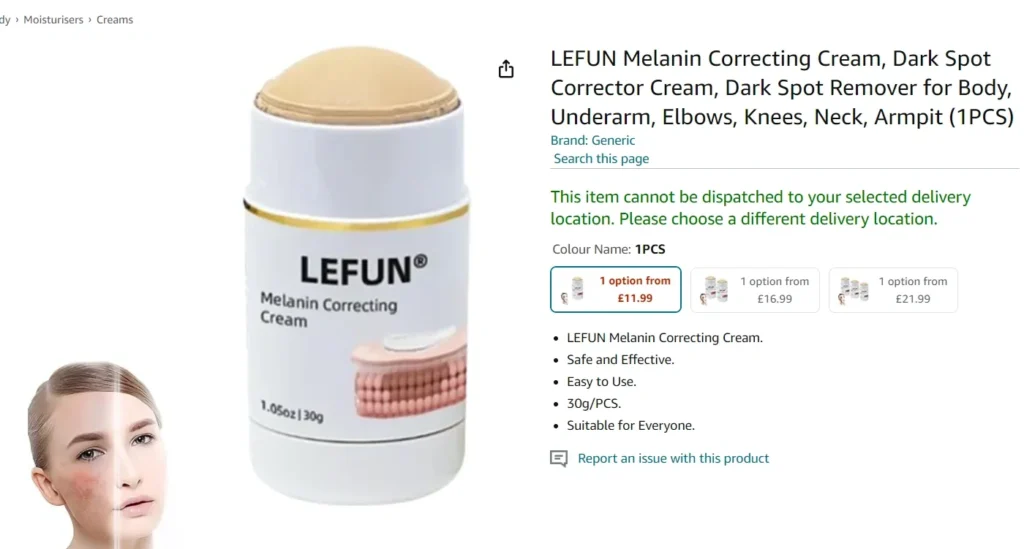 Lefun Melanin Correcting Cream Pricing