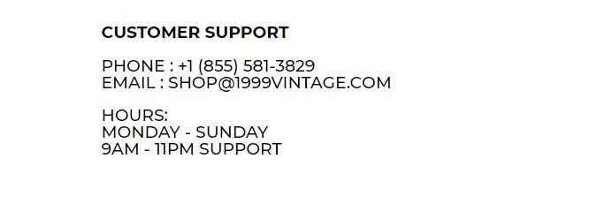 1999vintage.com (Limited Contact Information)