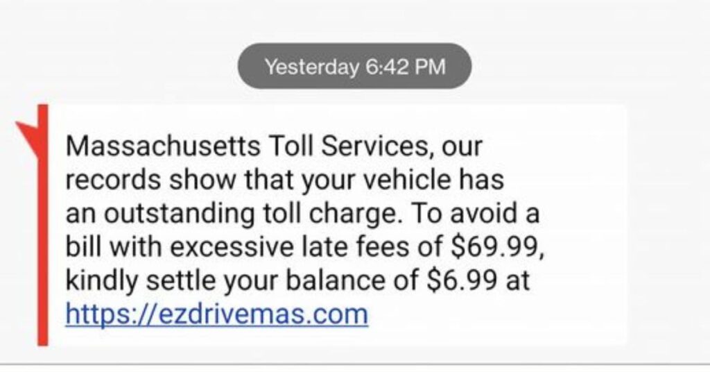 Massachusetts Toll Services Message