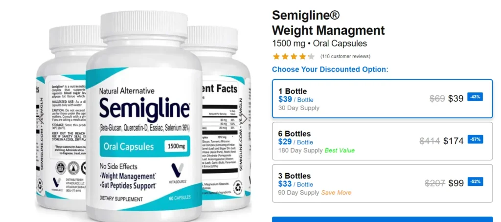 Semigline Weight Loss Supplement Pricing