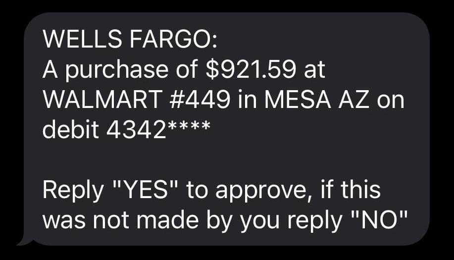 Fargo Credit Card Scam Text Message