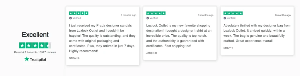 Fake or made-up reviews on Luxlock.shop