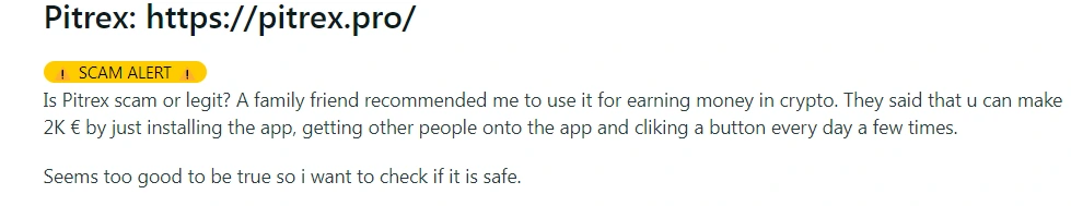 Unrealistic Profit Claims on Pitrex.Pro