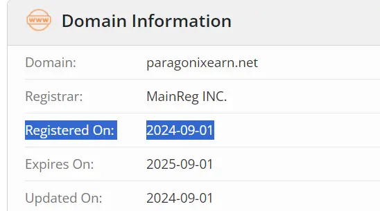 recently domain on Paragonix Earn