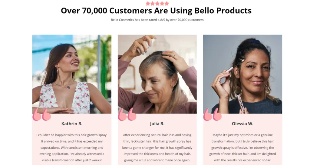 overly and fake positive reviews on  Trybello.com