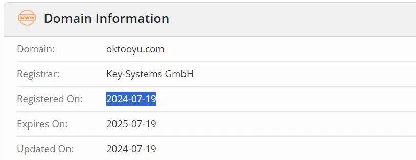 short-lived domains on Oktooyu.com