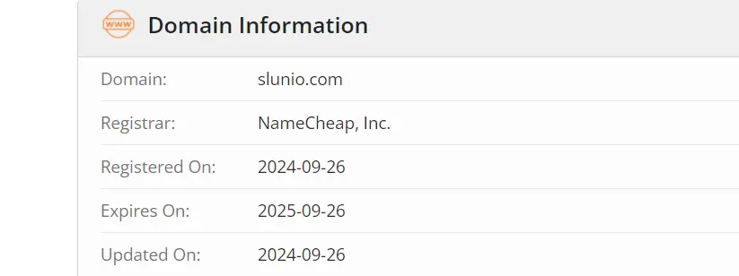 Slunio.com Recent Domain Registration 