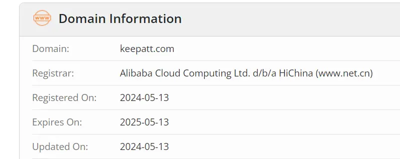 Keepatt.com domain is relatively new