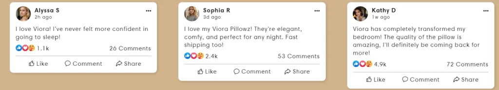  fake reviews on VioraBrand.com 