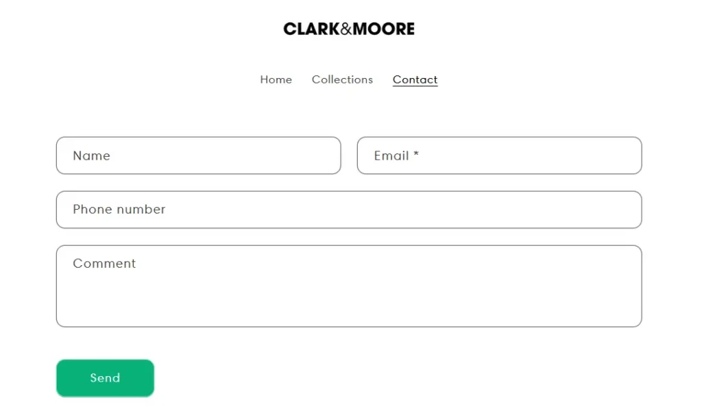 Limited contact options on Clark Moore