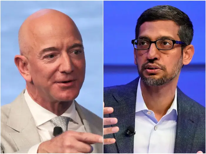 Jeff Bezos and Sundar Pichai